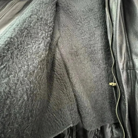 Vintage Stylish Retro Black Leather Belted Jacket Men’s Size L Made In Pakistan - Picture 9 of 16